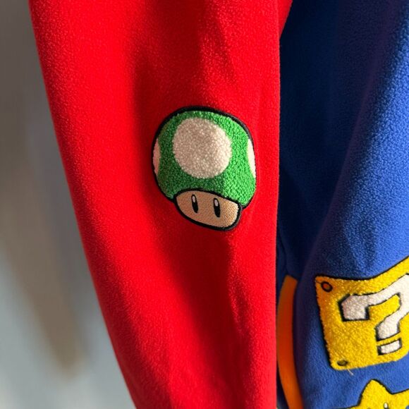 Nintendo Super Mario Icons Fleece Jacket Pullover Mens 3XL Color Block Box Lunch - Picture 7 of 15